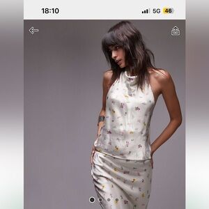 Chic Floral Satin Gown